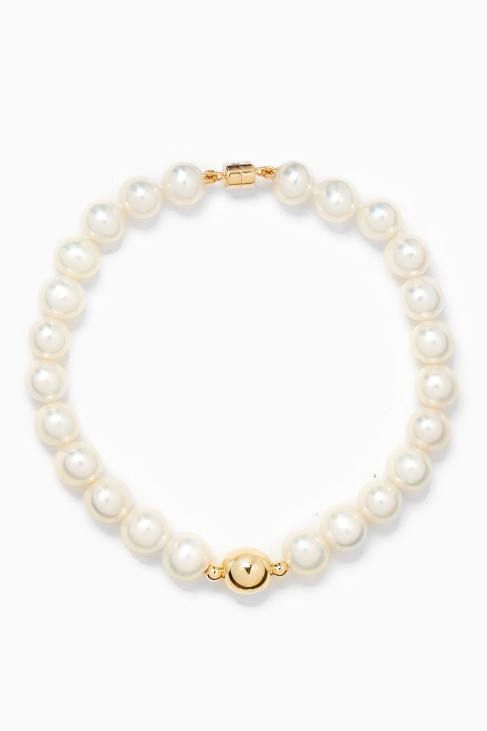 

Kiku Freshwater Pearl Bracelet in 18kt Gold, White