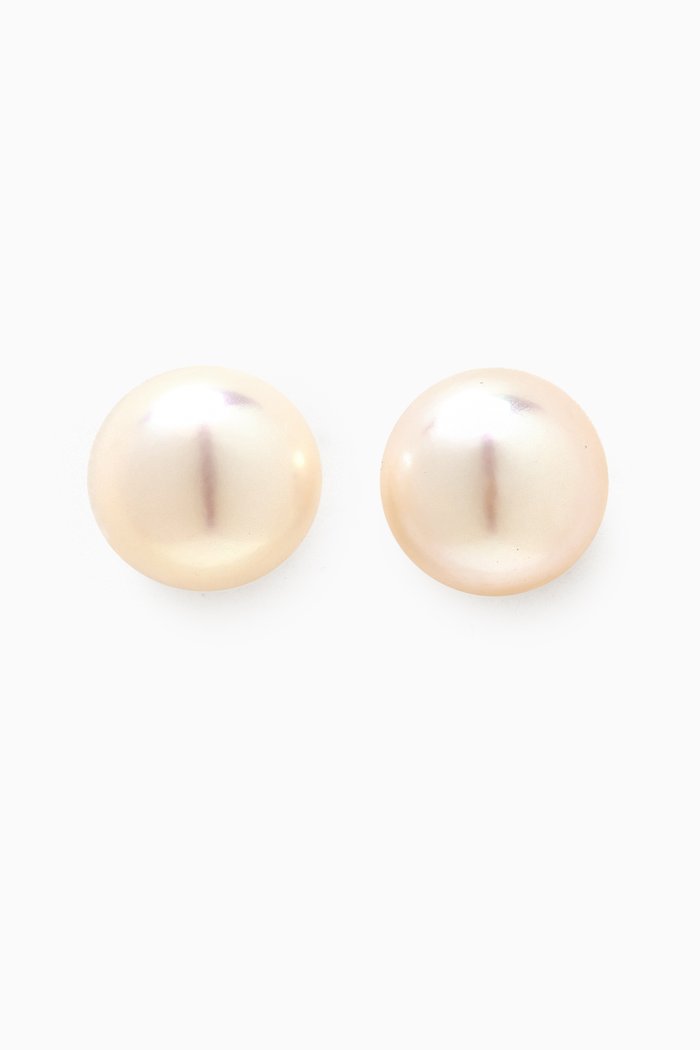 

Kiku Pearl Stud Earrings in 18kt Gold, White