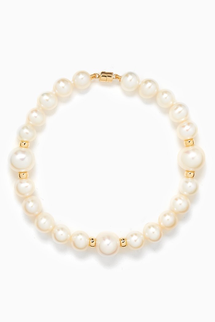 

Kiku Freshwater Pearl Bracelet in 18kt Gold, White