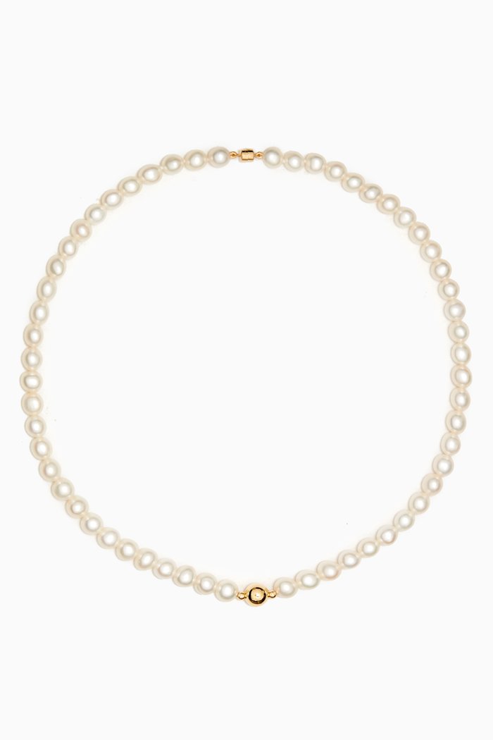 

Kiku Freshwater Pearl Necklace in 18kt Gold, White