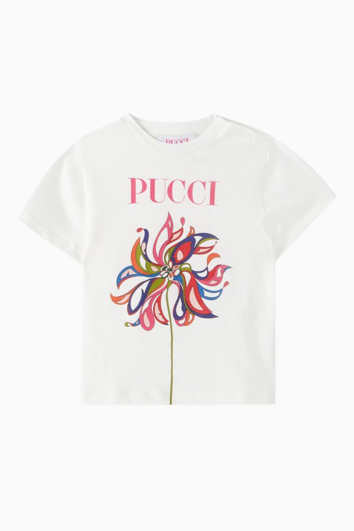 Logo Graphic Print T-shirt in Cotton, Multicolour