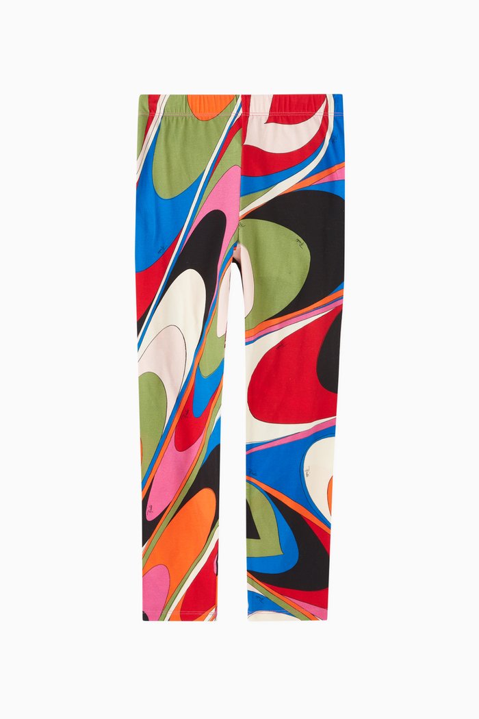 

Onde Print Leggings in Cotton, Multicolour