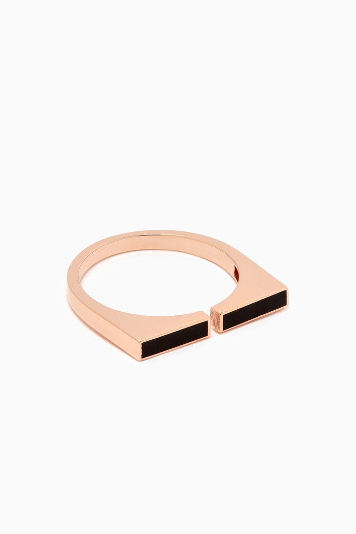 Engrave Me Dance Enamel Ring in 18kt Rose Gold