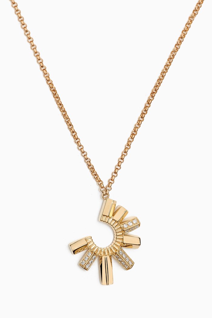 Urban Fan Diamond Necklace in 18kt Gold, Yellow