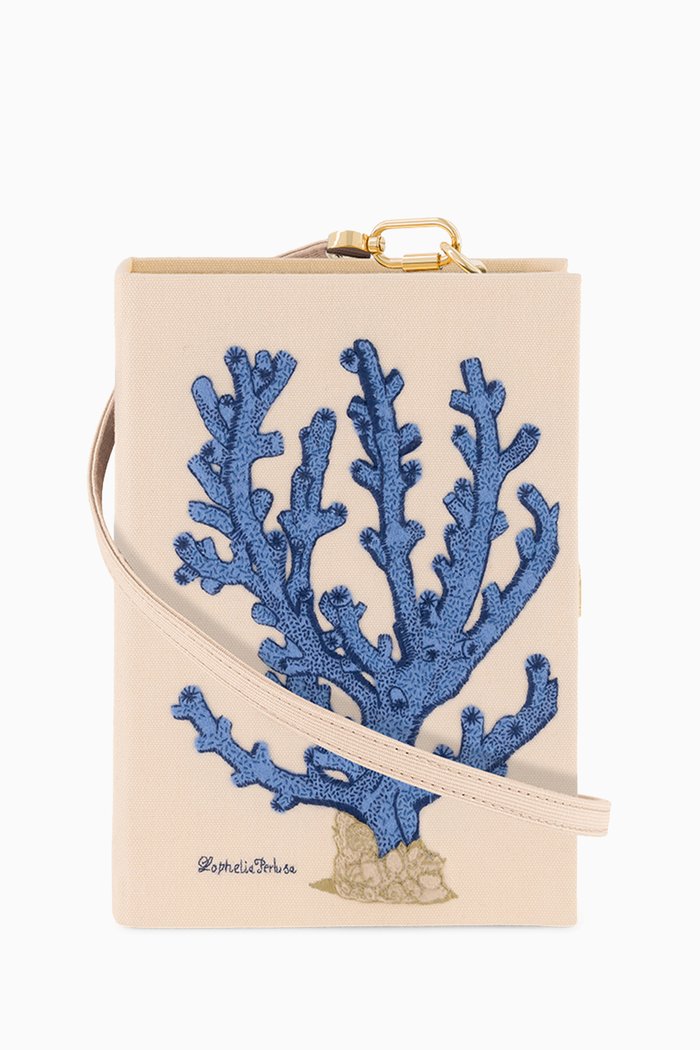 

Blue Coral Book Clutch in Felt, Neutral