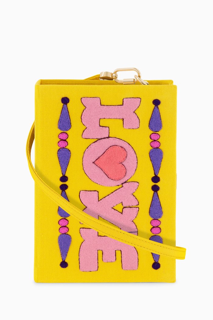 

Love Poster Book Clutch in Felt, Yellow
