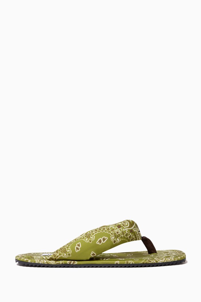 

Indie Bandana-print Thong Sandals, Green