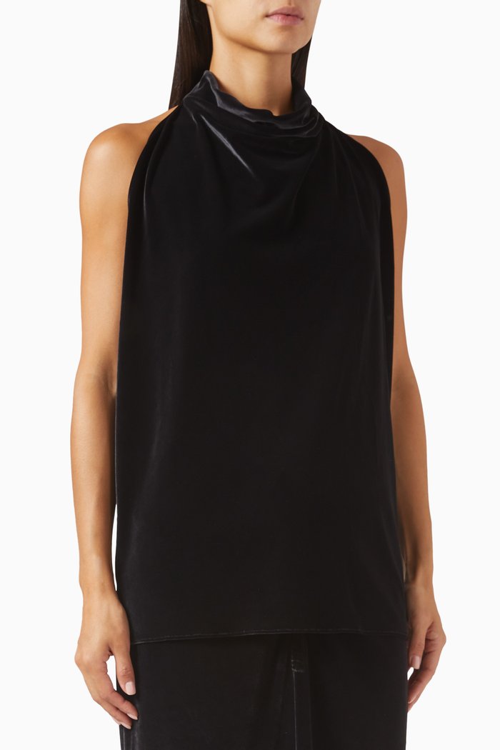 Bettina Tank Top in Velvet, Black