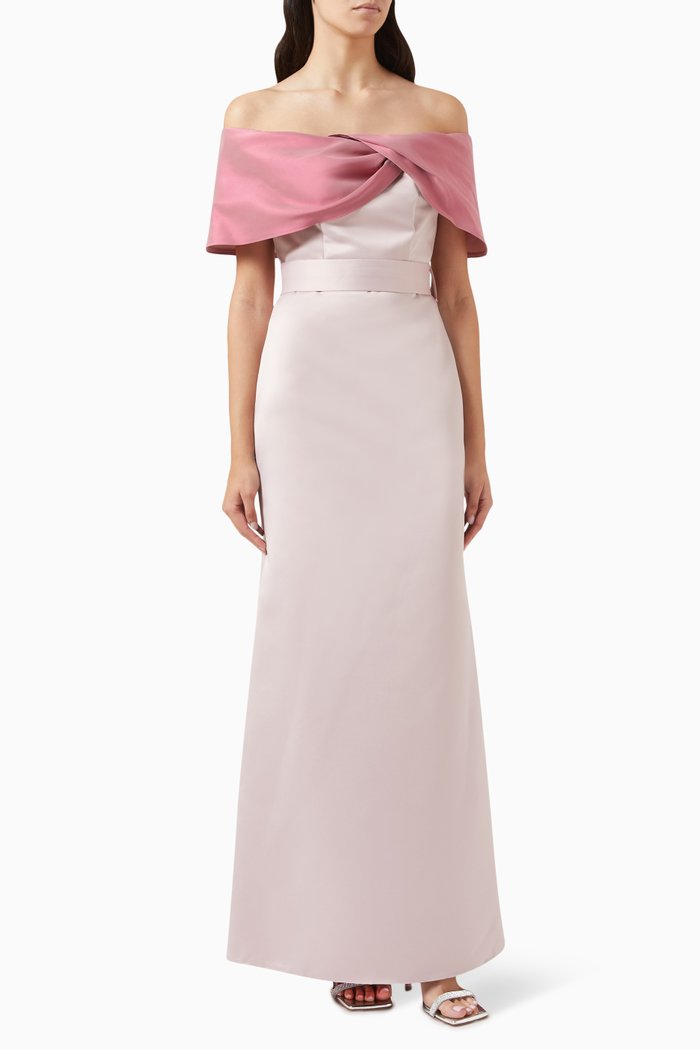 

Cape-sleeve Maxi Dress, Pink