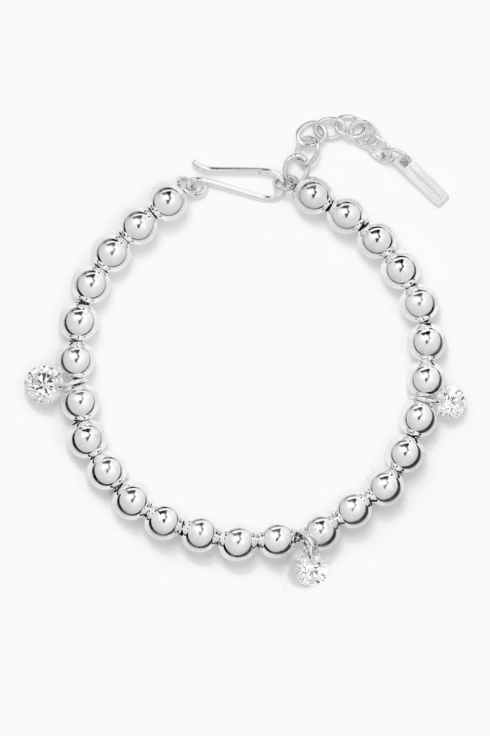 

Cubic Zirconia Beaded Bracelet in Sterling Silver