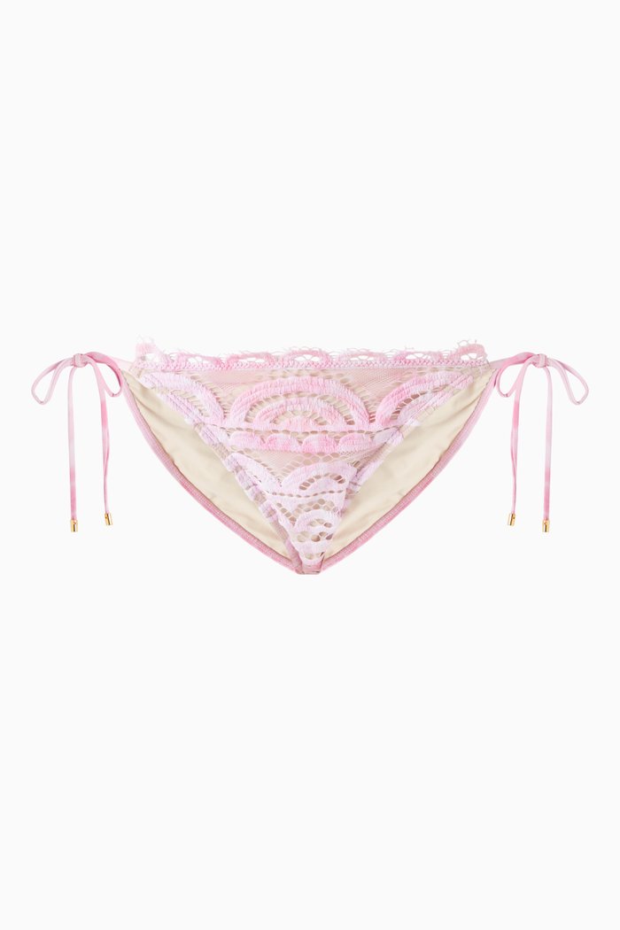 

Tie Bikini Briefs in Lace, Pink