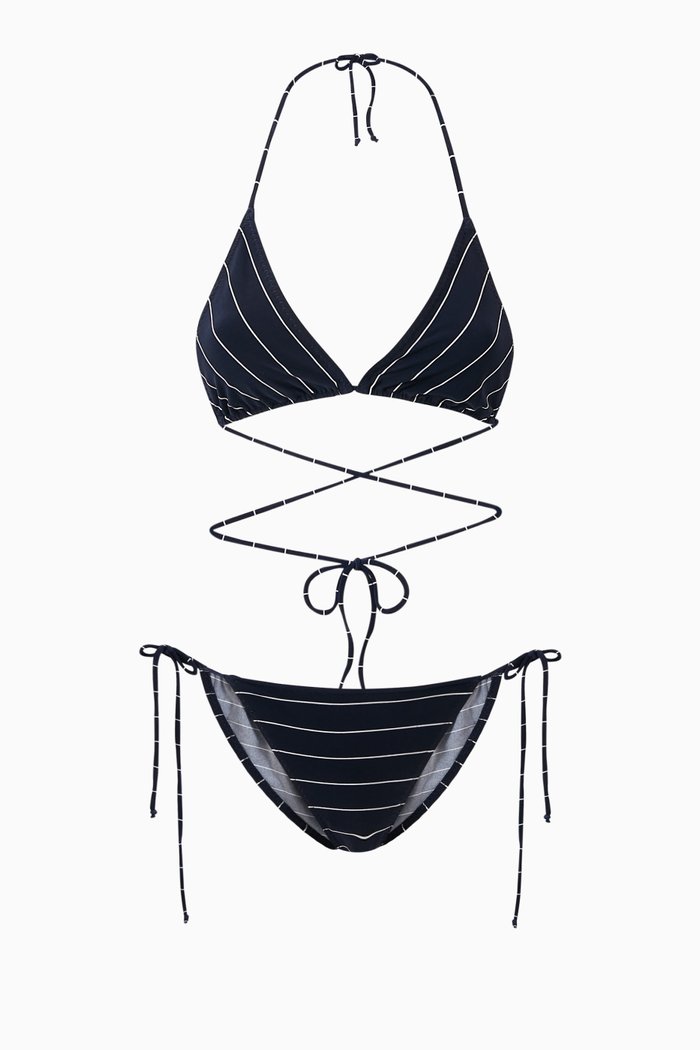 Criss-cross Bikini Set, Blue
