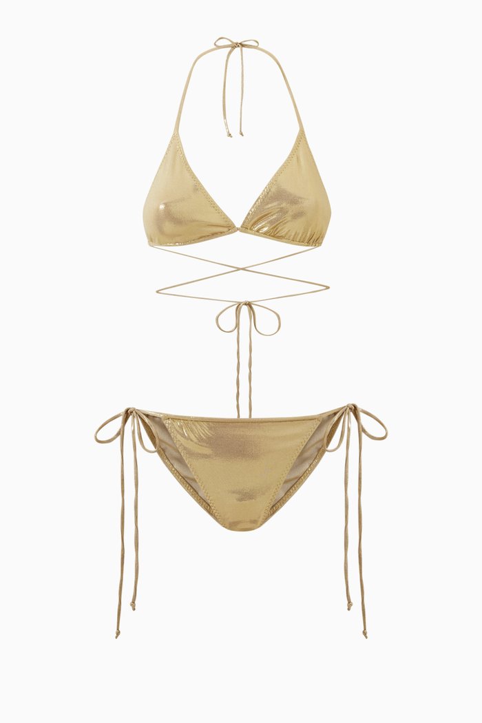 

Criss-cross Bikini Set, Gold