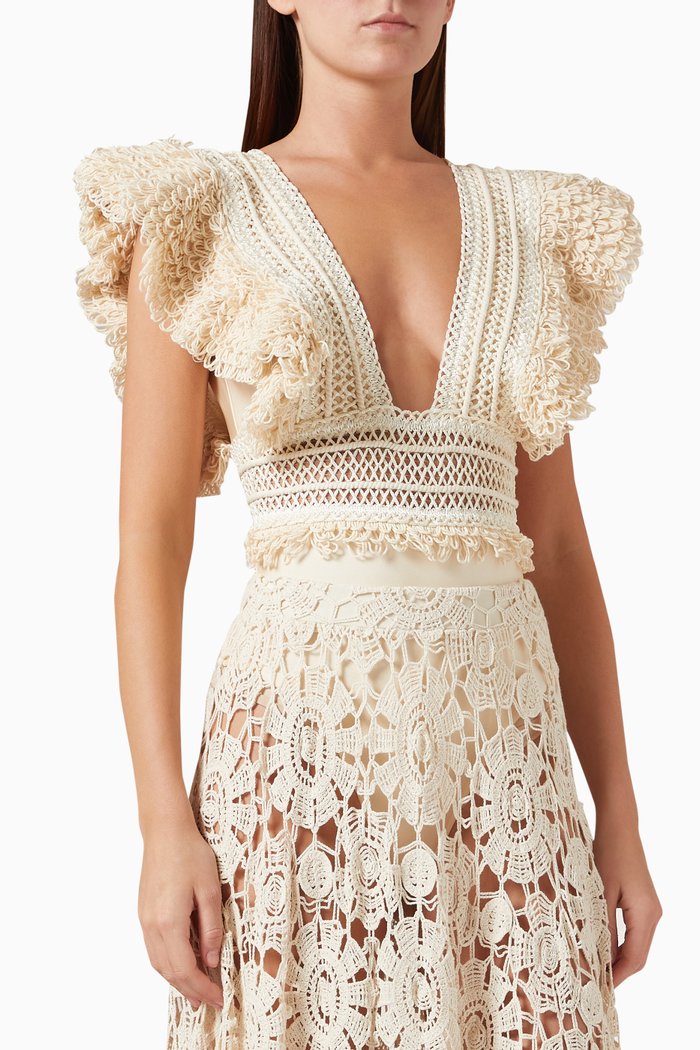 

Handwoven Plunge Bodysuit, Neutral