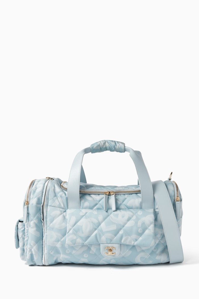 Chanel Limited Edition Convertible Weekender Bag in Leather, Blue