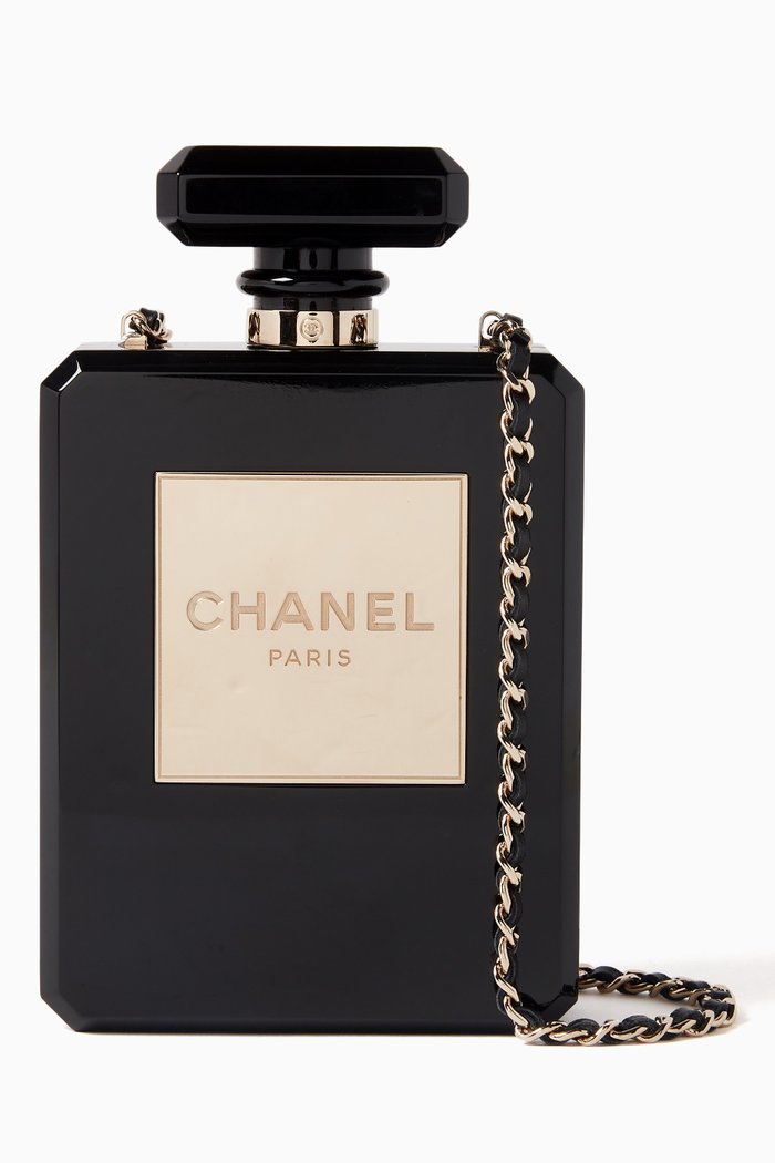 Chanel Clutch No.5 Perfume Bag in Plexi, Black