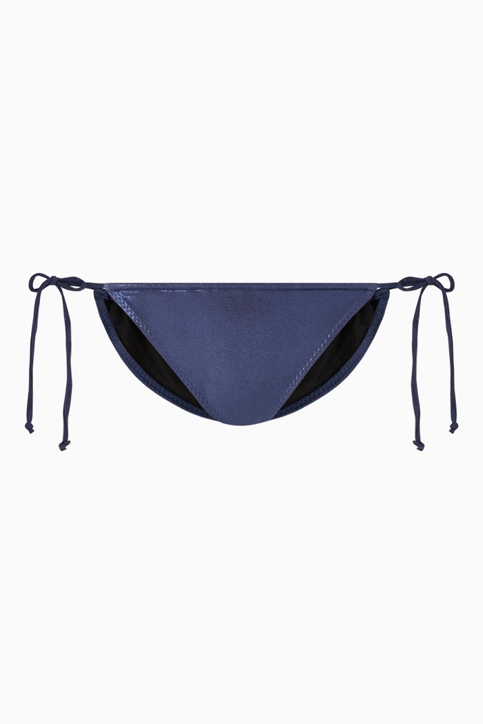 String Bikini Briefs in Lycra, Blue