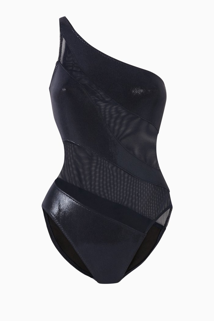 

Snake Mesh Mio One-piece Swimsuit, Blue