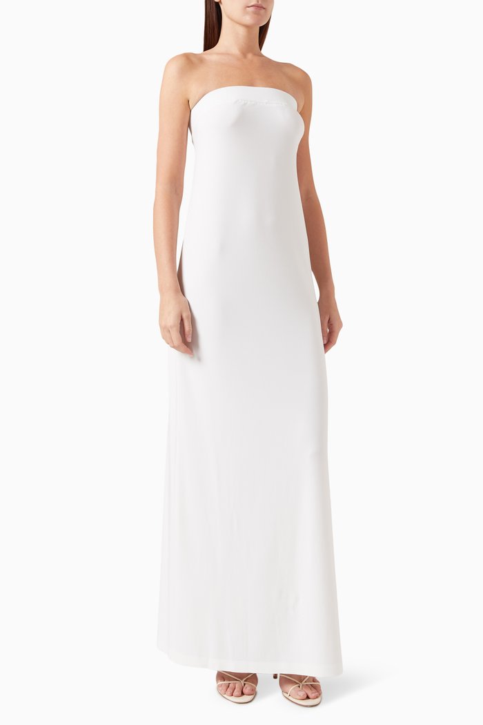 

Strapless Tailored Dress, White