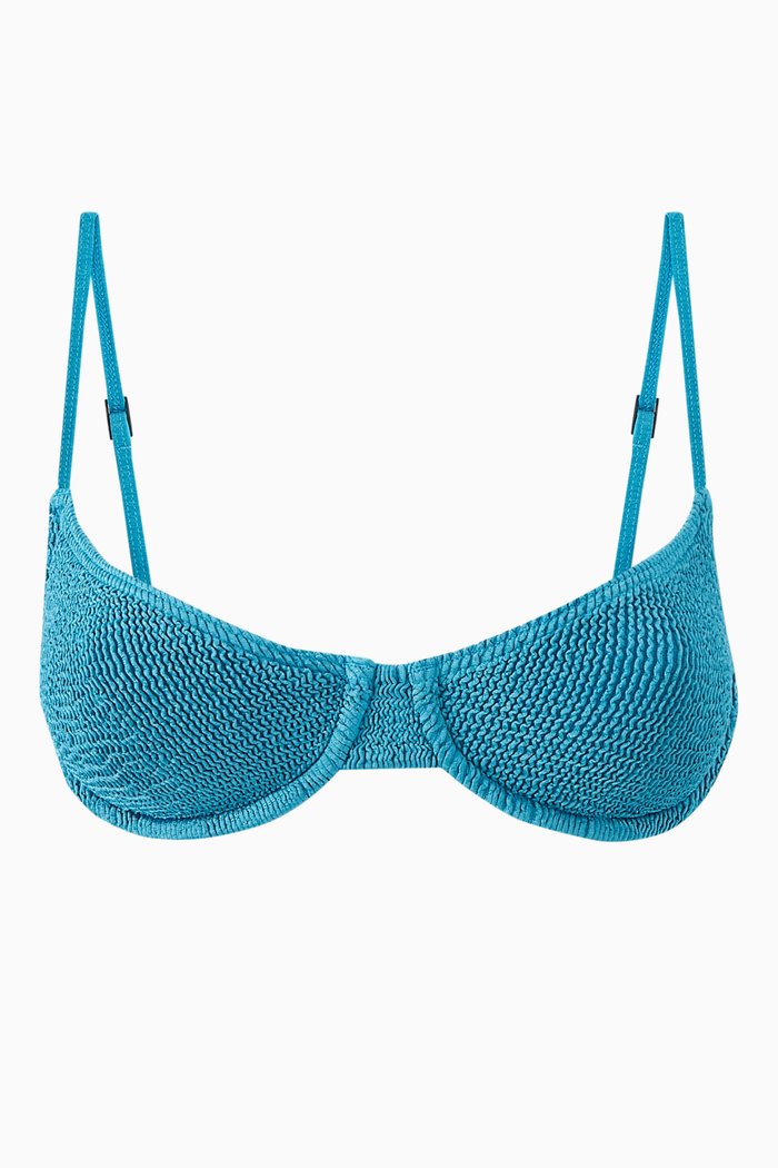 

Gracie Balconette Bikini Top in Authentic Crinkle™ Fabric, Blue
