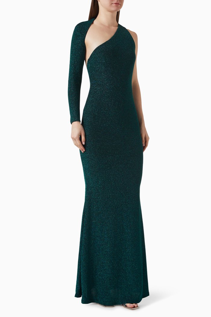 Pia One-shoulder in Jersey, Green