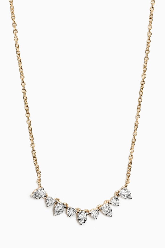 

Perfect Pear Diamond Tiara Necklace in 10kt Gold, Yellow