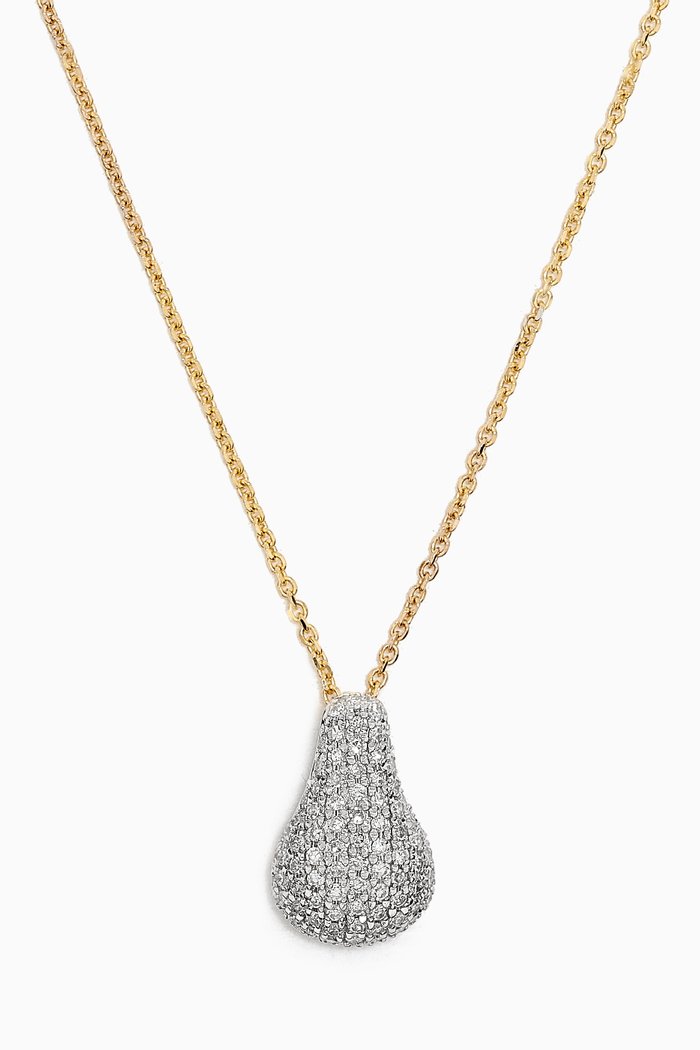 

Pavé Diamond Droplet Necklace in 14kt Gold, Yellow