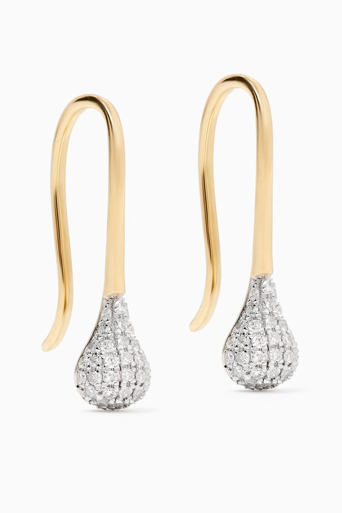 

Pavé Diamond Droplet Earrings in 14kt Gold, Yellow