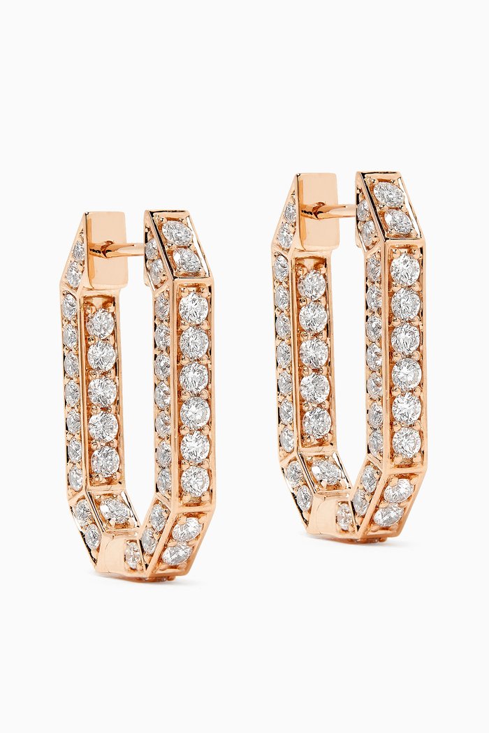 

Birwaz Turath Diamond Hoop Earrings in 18kt Rose Gold