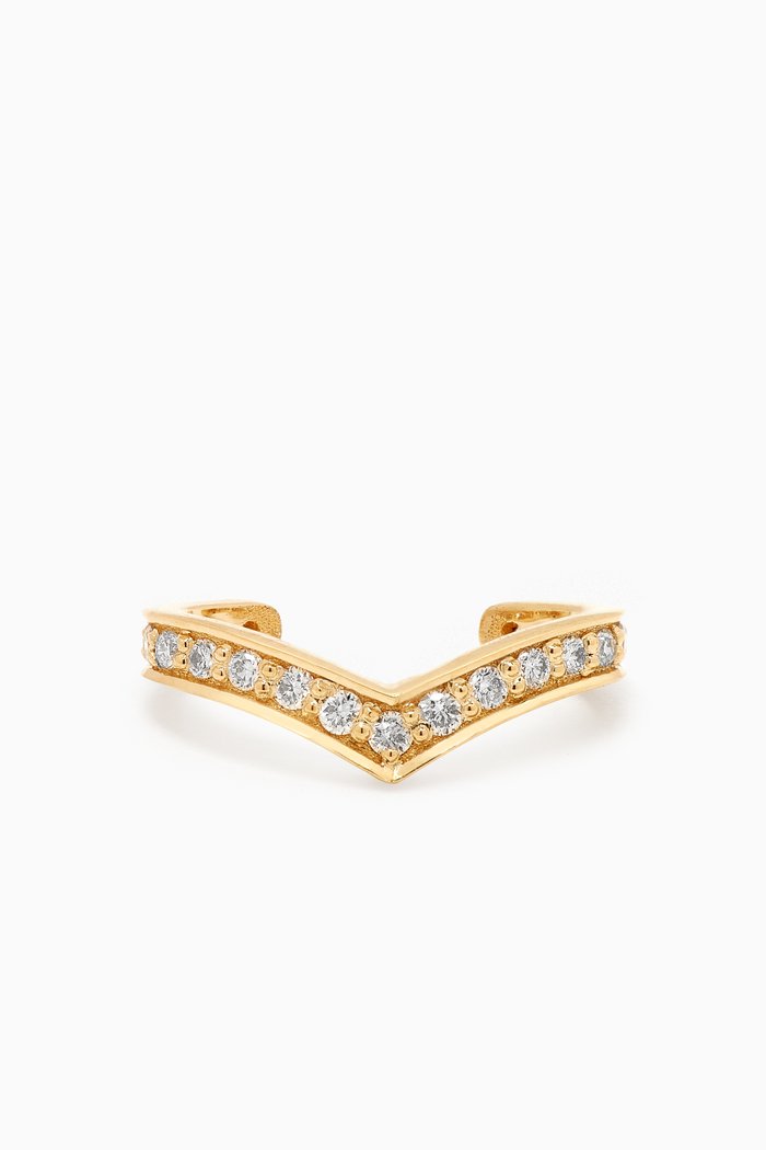 

Victory Diamond Single Ear Cuff in 18kt Gold, Yellow
