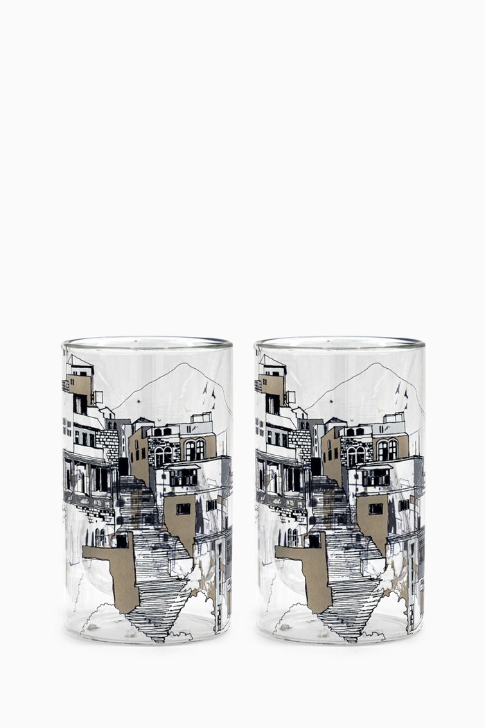 

Naseem Double Walled Teacups in Glass, Set of 2, Multicolour