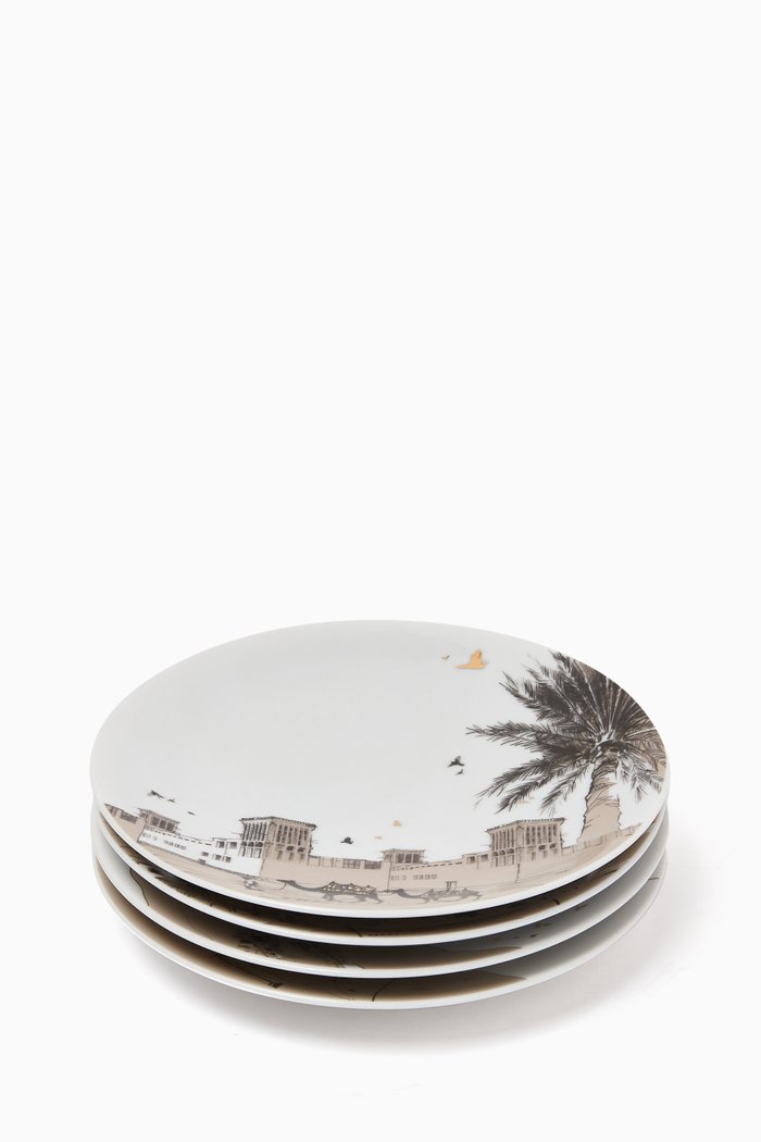 

Naseem Dessert Plates in Porcelain, Set of 4, Multicolour