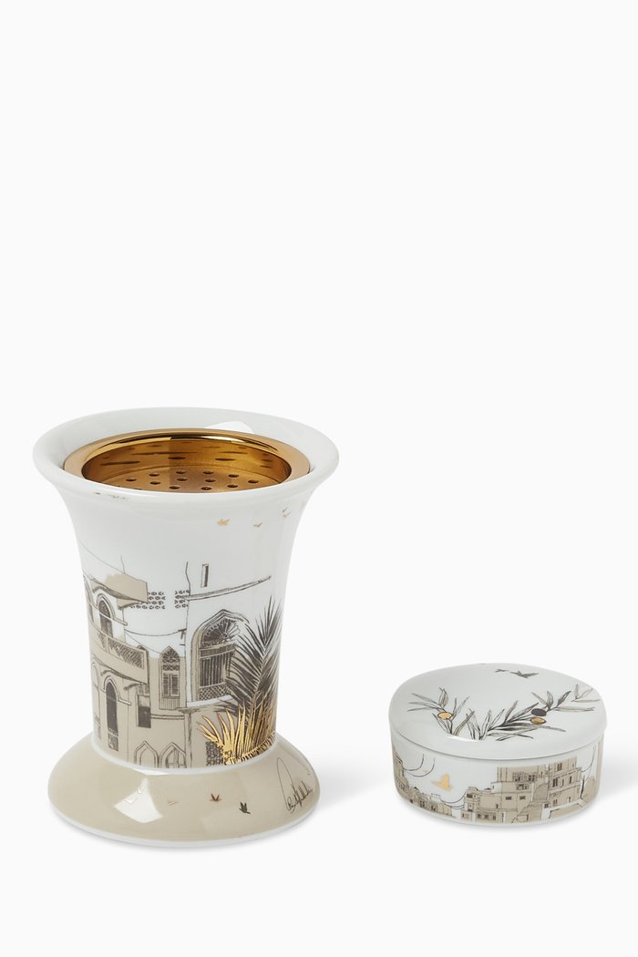 

Naseem Incense Burner & Trinket Box Gift Set in Porcelain, Multicolour