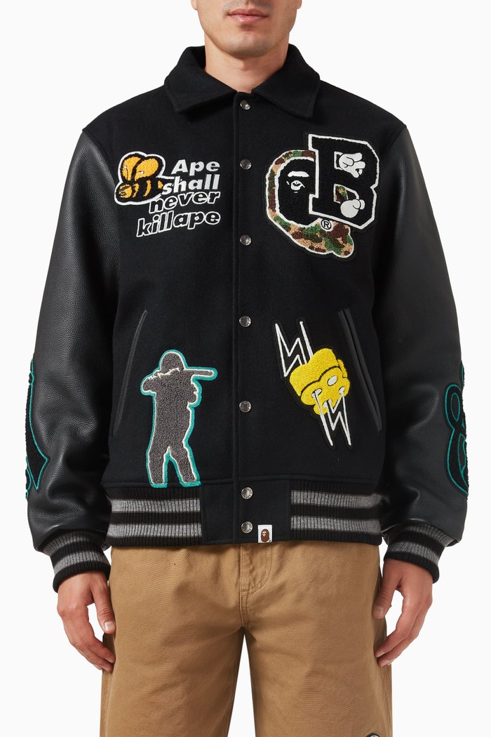 

BAPE Varsity Jacket, Black