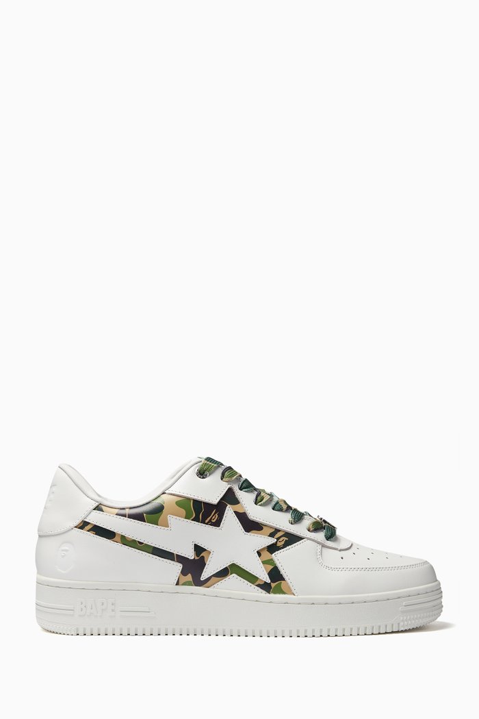 

Bape Sta Icon ABC Sneakers in Leather, Green
