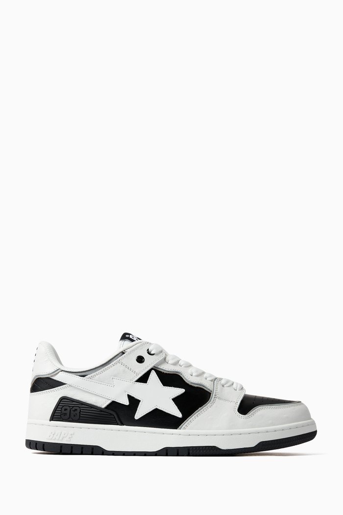 BAPE SK8 STA #1 M1 Sneakers in Leather, Black