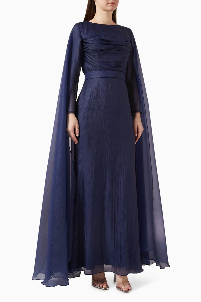 

Cape-style Maxi Dress, Blue