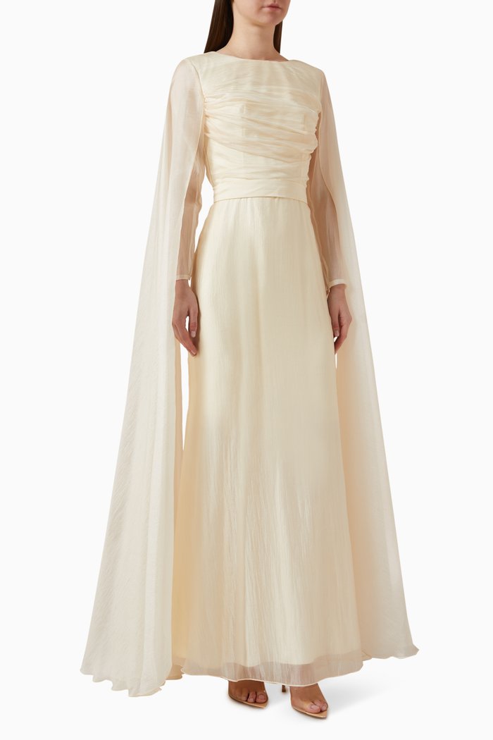 

Cape-style Maxi Dress, Neutral