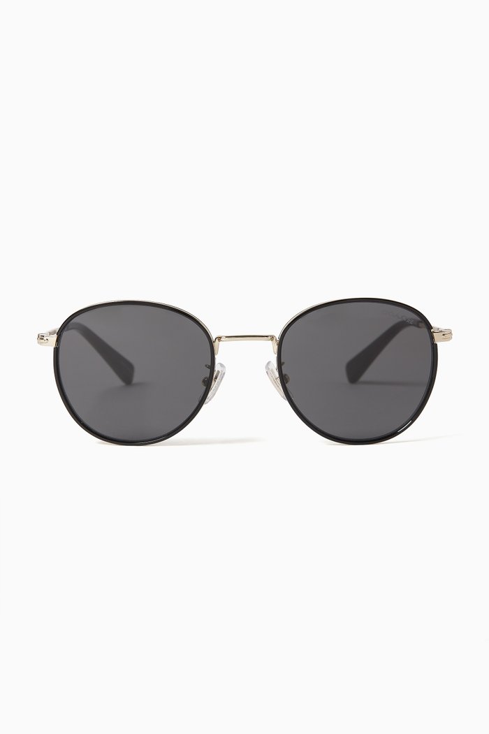

Round Sunglasses in Metal, Black