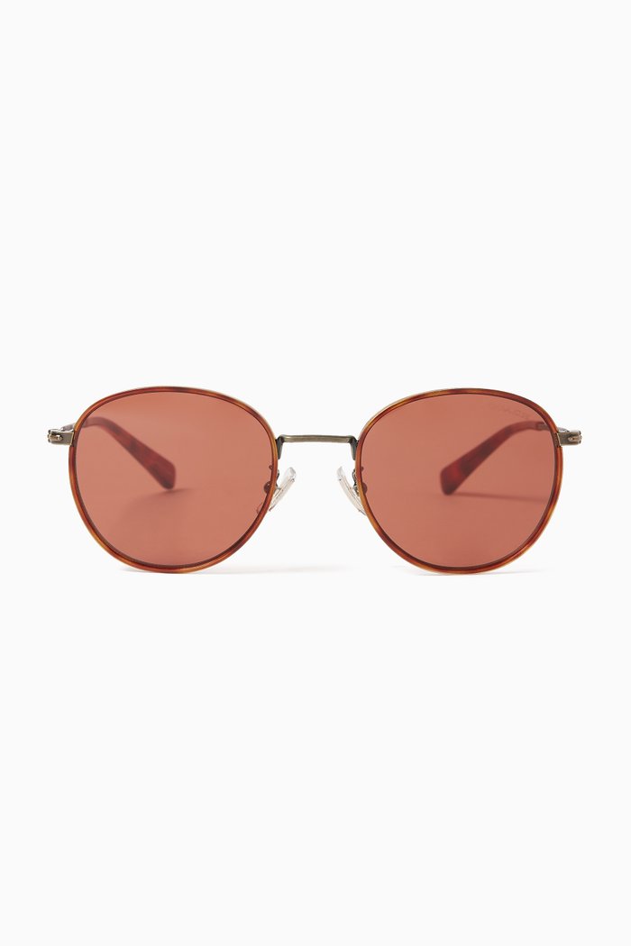 

Round Sunglasses in Metal, Brown