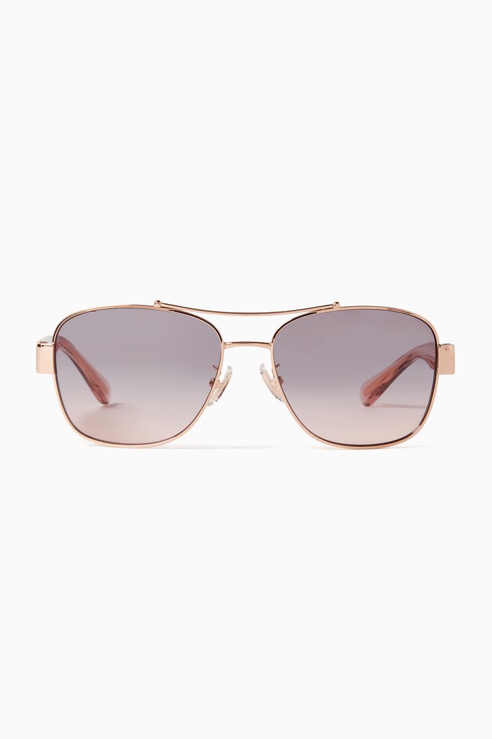 

Square Gradient Sunglasses in Metal, Rose gold