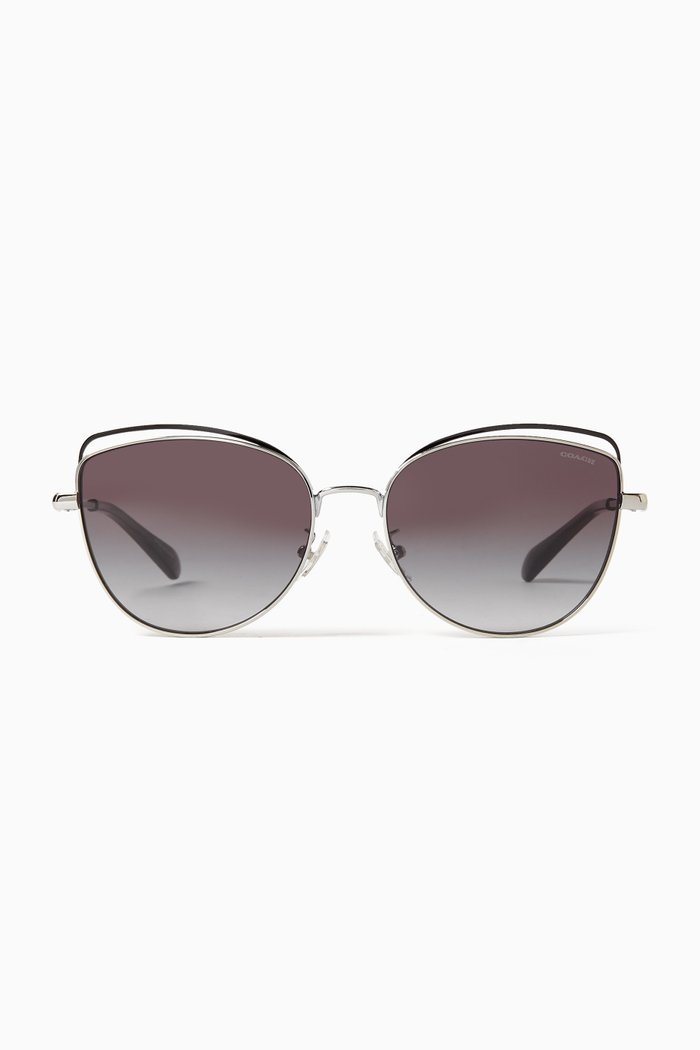 

Cat-eye Sunglasses in Metal, Silver