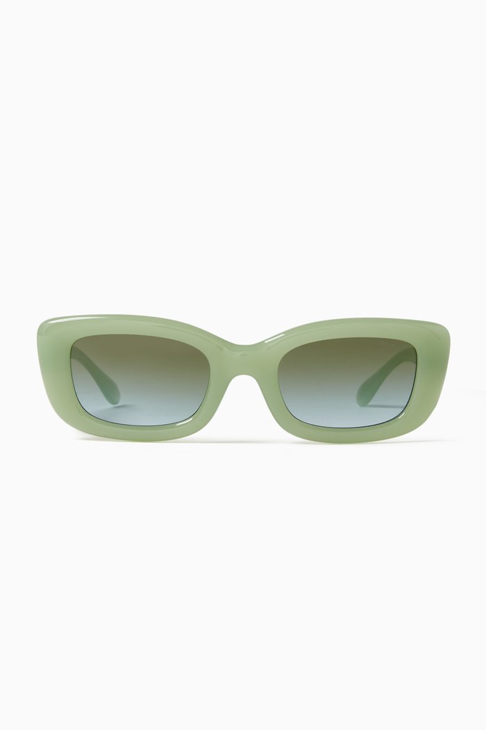 

Rectangle 'C' Logo Sunglasses, Green