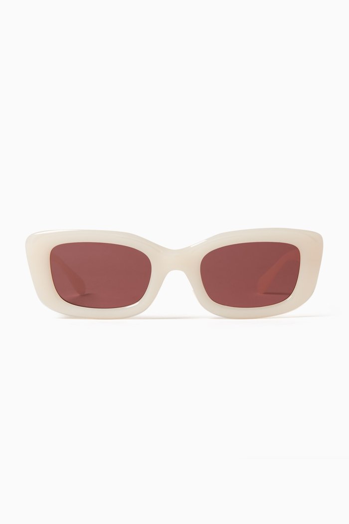 

Rectangle 'C' Logo Sunglasses, White
