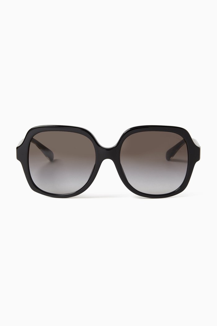 

Oversized Square Sunglasses in Acetate, Black