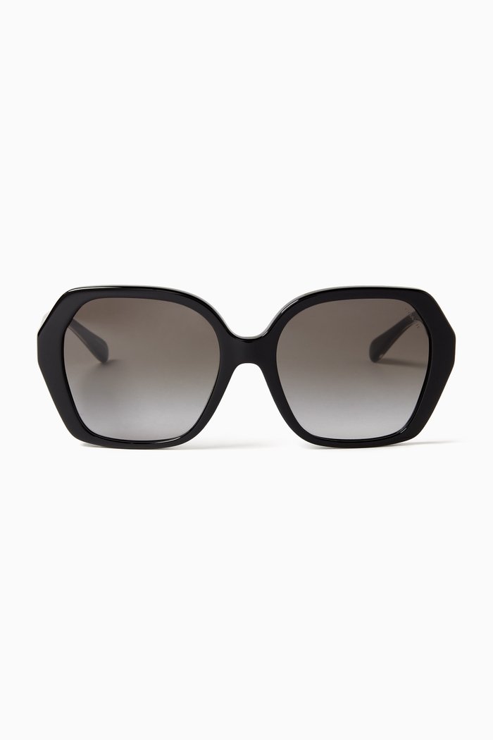 

Oversized Geometric Sunglasses in Acetate, Black