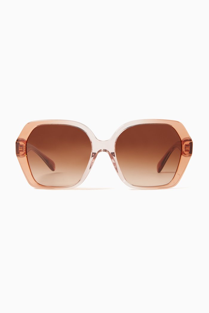 

Oversized Geometric Sunglasses in Acetate, Orange