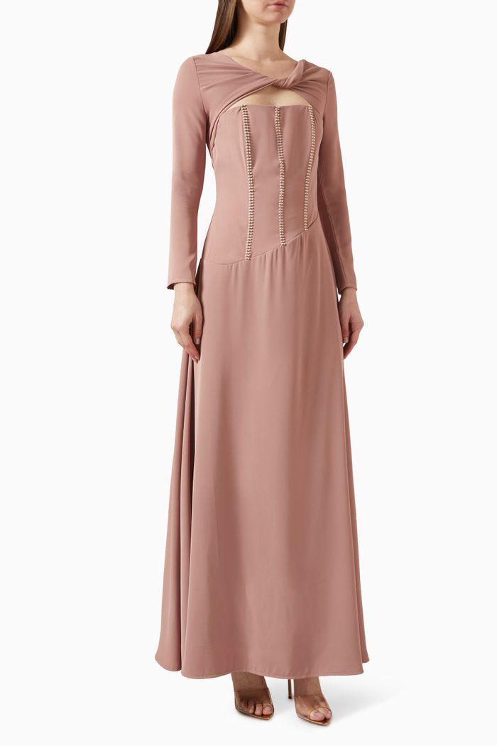 

Embellished Cut-out Maxi Dress, Pink