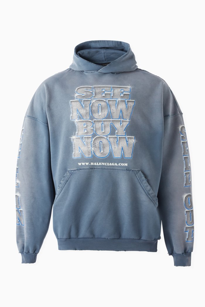 

Unisex SNBN Hoodie in Cotton Fleece, Blue