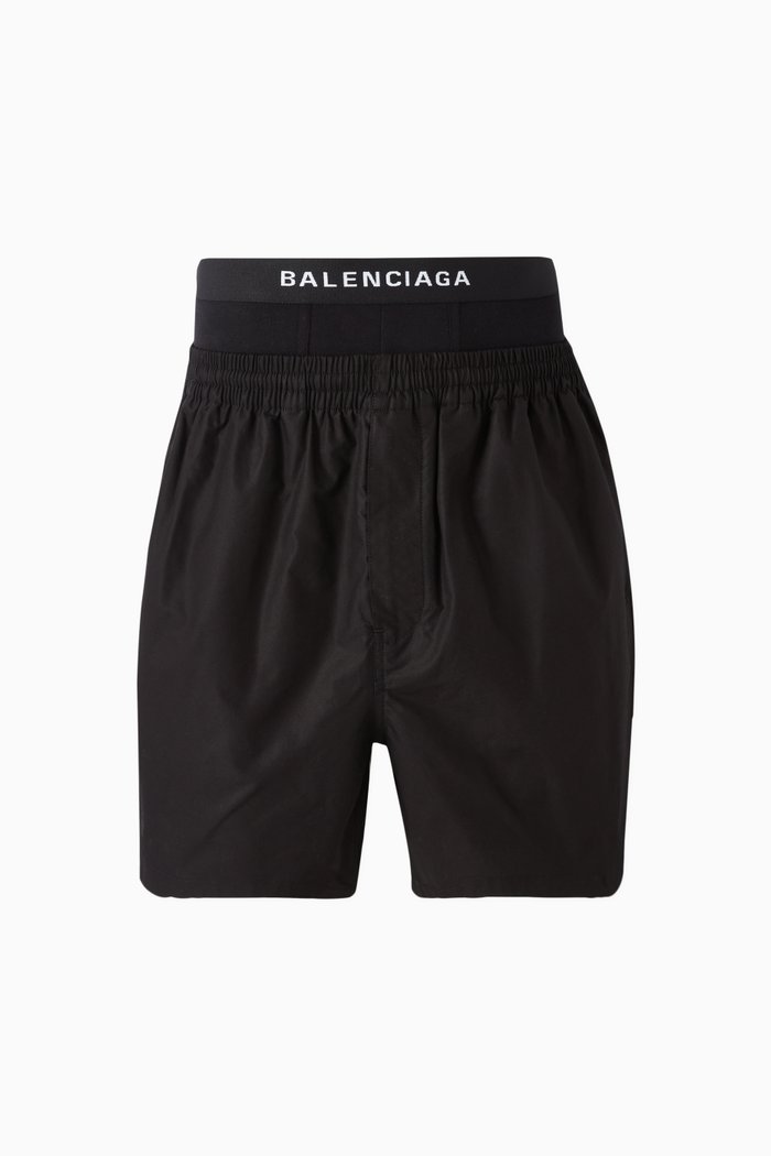

Unisex Hybrid Boxer Shorts in Cotton, Black